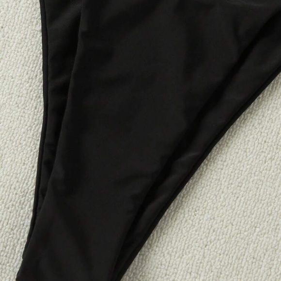 Sexy High Waist Black Bikini w/ Ring Accent – 2 Piece - Picture 6 of 10